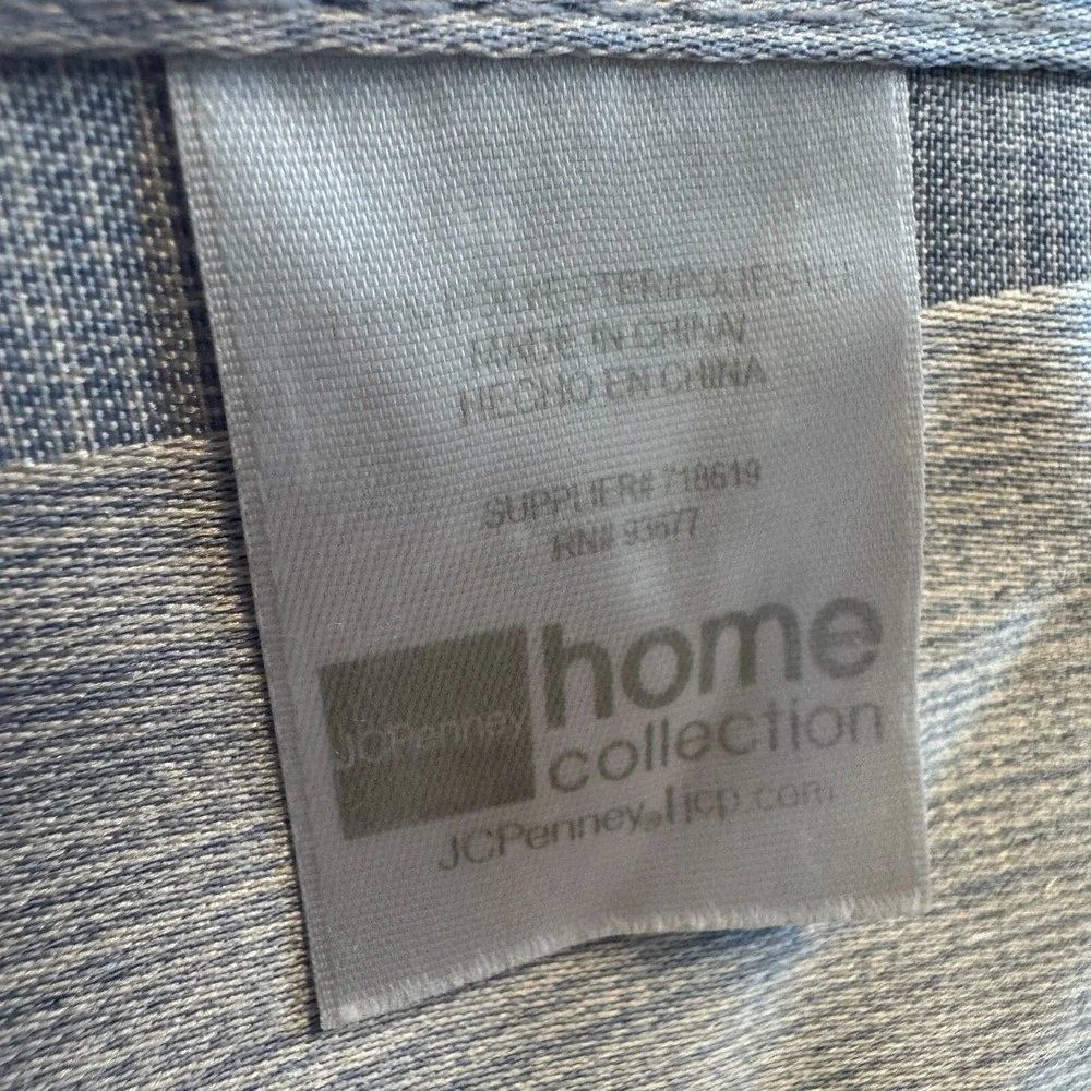 Shower‎ Curtain Fabric Light Blue Stripe Monochromatic JC Penney Home 72